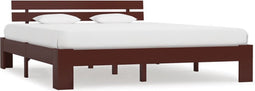 vidaXL - Bedframe - massief - grenenhout - donkerbruin - 160x200 - cm