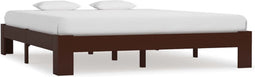 vidaXL - Bedframe - massief - grenenhout - donkerbruin - 160x200 - cm