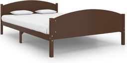 vidaXL - Bedframe - massief - grenenhout - donkerbruin - 160x200 - cm