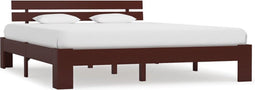 vidaXL - Bedframe - massief - grenenhout - donkerbruin - 180x200 - cm
