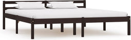 vidaXL - Bedframe - massief - grenenhout - donkerbruin - 180x200 - cm