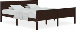 vidaXL - Bedframe - massief - grenenhout - donkerbruin - 180x200 - cm