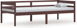 vidaXL - Bedframe - massief - grenenhout - donkerbruin - 90x200 - cm