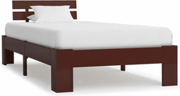 vidaXL - Bedframe - massief - grenenhout - donkerbruin - 90x200 - cm