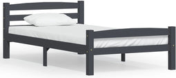 vidaXL - Bedframe - massief - grenenhout - donkergrijs - 100x200 - cm