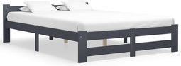 vidaXL - Bedframe - massief - grenenhout - donkergrijs - 120x200 - cm