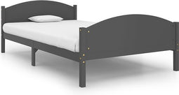 vidaXL - Bedframe - massief - grenenhout - donkergrijs - 120x200 - cm