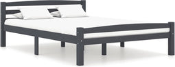 vidaXL - Bedframe - massief - grenenhout - donkergrijs - 120x200 - cm