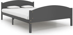 vidaXL - Bedframe - massief - grenenhout - donkergrijs - 140x200 - cm