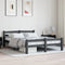 vidaXL - Bedframe - massief - grenenhout - donkergrijs - 140x200 - cm