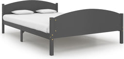 vidaXL - Bedframe - massief - grenenhout - donkergrijs - 160x200 - cm