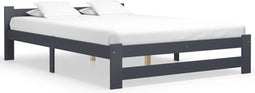 vidaXL - Bedframe - massief - grenenhout - donkergrijs - 160x200 - cm