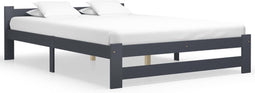 vidaXL - Bedframe - massief - grenenhout - donkergrijs - 180x200 - cm