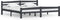 vidaXL - Bedframe - massief - grenenhout - donkergrijs - 200x200 - cm