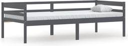 vidaXL - Bedframe - massief - grenenhout - donkergrijs - 90x200 - cm
