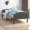 vidaXL - Bedframe - massief - grenenhout - donkergrijs - 90x200 - cm