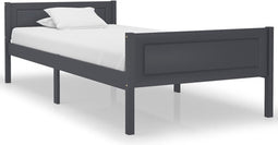 vidaXL - Bedframe - massief - grenenhout - grijs - 100x200 - cm