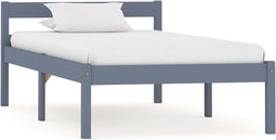 vidaXL - Bedframe - massief - grenenhout - grijs - 100x200 - cm
