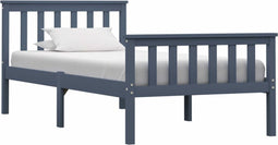 vidaXL - Bedframe - massief - grenenhout - grijs - 100x200 - cm