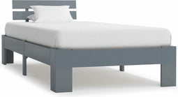 vidaXL - Bedframe - massief - grenenhout - grijs - 100x200 - cm