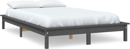 vidaXL - Bedframe - massief - grenenhout - grijs - 120x200 - cm