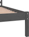 vidaXL - Bedframe - massief - grenenhout - grijs - 140x190 - cm
