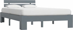 vidaXL - Bedframe - massief - grenenhout - grijs - 140x200 - cm