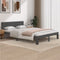 vidaXL - Bedframe - massief - grenenhout - grijs - 140x200 - cm