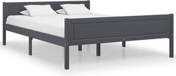vidaXL - Bedframe - massief - grenenhout - grijs - 160x200 - cm