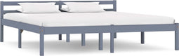 vidaXL - Bedframe - massief - grenenhout - grijs - 160x200 - cm