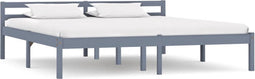 vidaXL - Bedframe - massief - grenenhout - grijs - 180x200 - cm