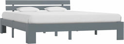 vidaXL - Bedframe - massief - grenenhout - grijs - 180x200 - cm