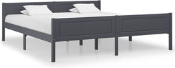 vidaXL - Bedframe - massief - grenenhout - grijs - 180x200 - cm