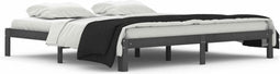 vidaXL - Bedframe - massief - grenenhout - grijs - 200x200 - cm