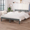 vidaXL - Bedframe - massief - grenenhout - grijs - 200x200 - cm