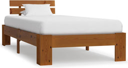 vidaXL - Bedframe - massief - grenenhout - honingbruin - 100x200 - cm