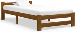 vidaXL - Bedframe - massief - grenenhout - honingbruin - 100x200 - cm