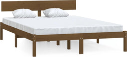 vidaXL - Bedframe - massief - grenenhout - honingbruin - 120x200 - cm