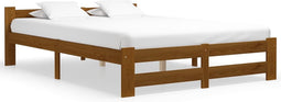 vidaXL - Bedframe - massief - grenenhout - honingbruin - 140x200 - cm