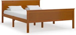 vidaXL - Bedframe - massief - grenenhout - honingbruin - 140x200 - cm