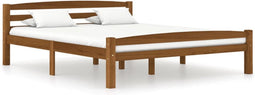 vidaXL - Bedframe - massief - grenenhout - honingbruin - 160x200 - cm