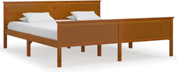 vidaXL - Bedframe - massief - grenenhout - honingbruin - 180x200 - cm