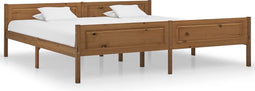 vidaXL - Bedframe - massief - grenenhout - honingbruin - 200x200 - cm