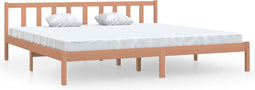vidaXL - Bedframe - massief - grenenhout - honingbruin - 200x200 - cm