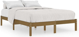 vidaXL - Bedframe - massief - grenenhout - honingbruin - 200x200 - cm