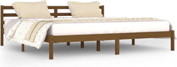 vidaXL - Bedframe - massief - grenenhout - honingbruin - 200x200 - cm