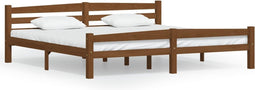 vidaXL - Bedframe - massief - grenenhout - honingbruin - 200x200 - cm