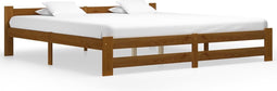 vidaXL - Bedframe - massief - grenenhout - honingbruin - 200x200 - cm