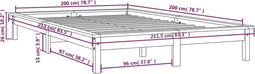 vidaXL - Bedframe - massief - grenenhout - honingbruin - 200x200 - cm
