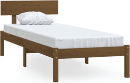 vidaXL - Bedframe - massief - grenenhout - honingbruin - 90x190 - cm